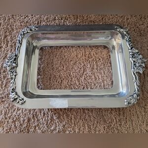 Vintage Pewter Casserole Tray Silver Tone Home Dinner Serveware By Oliveri S.A.